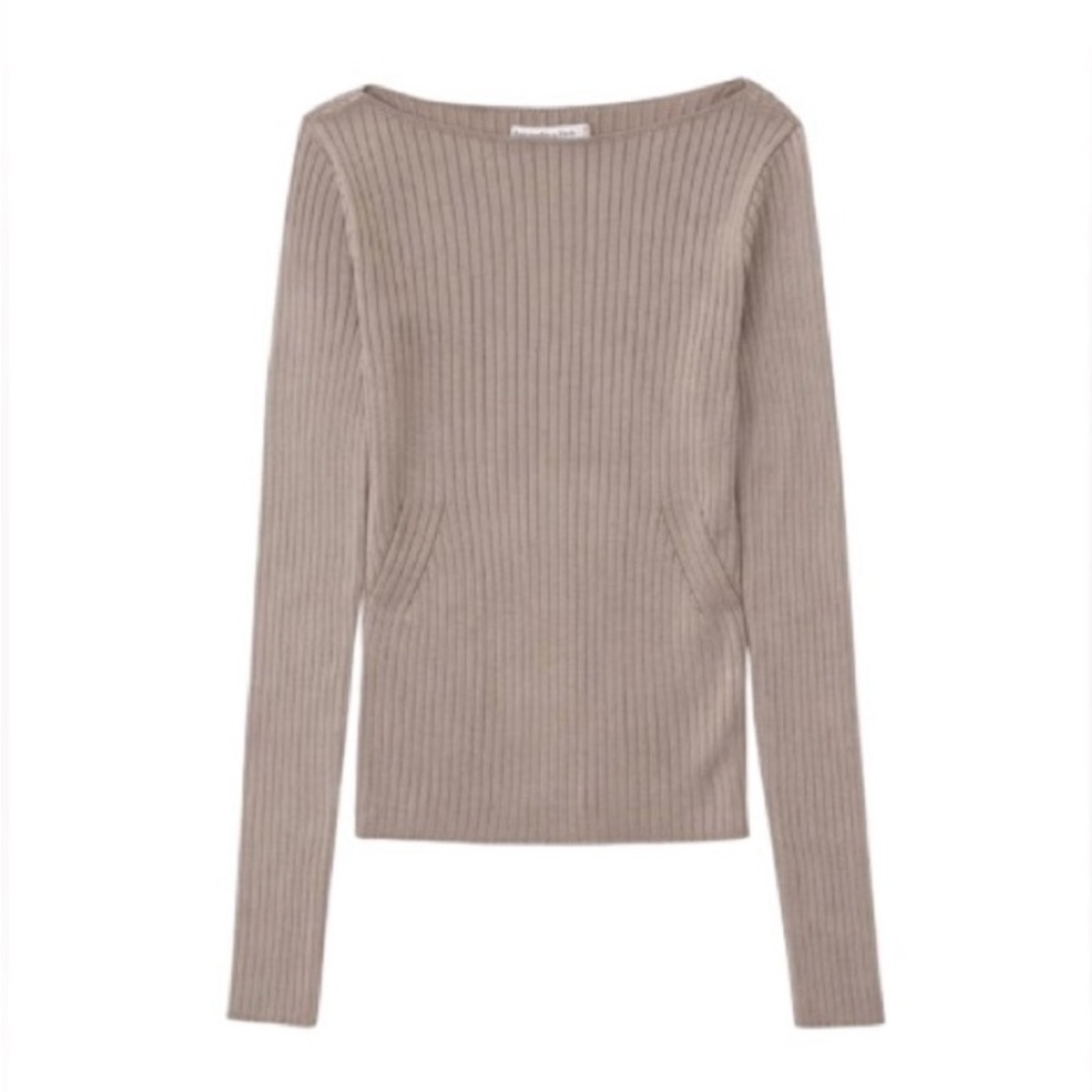 Abercrombie & Fitch Glossy Slash Sweater Top
